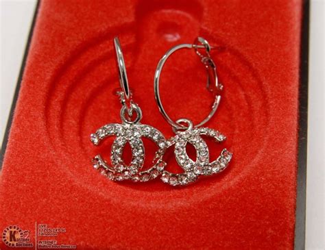 chanel logo earrings replica|fake chanel earrings.